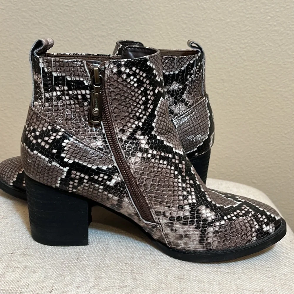 BLONDO Nao Snake Print Ankle Bootie